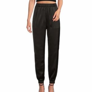 Zara satin joggers with pockets new